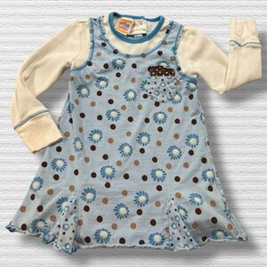 Sweet Potatoes Dress 4T Blue Polka Dot Daisy LS Play Condition Y2K 2012